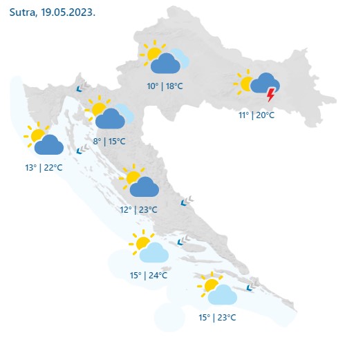 Prognoza sutra, 19.05.2023.