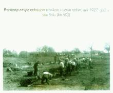 Rad na izgradnji nasipa u selu Bok na Savi 1927.